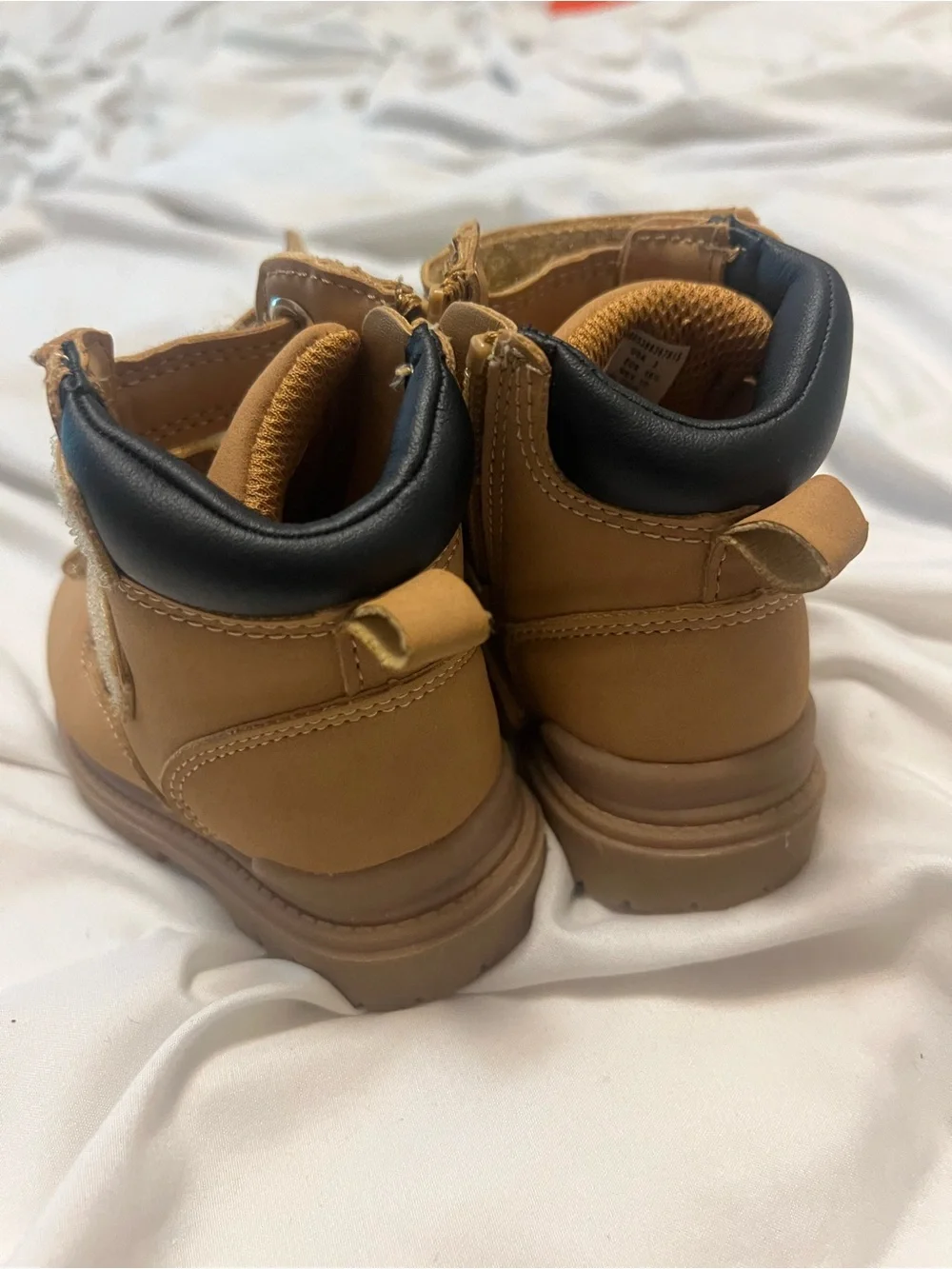 wonder nation Tan Kids Ankle Boots with Dual Velcro Straps